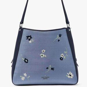 Kate Spade Leila Floral Embroidered Medium Triple Compartment Shoulder Bag KG621